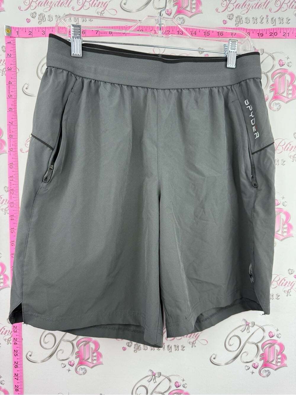 Spyder shorts Men’s Gray Athletic Shorts with Zip Pockets